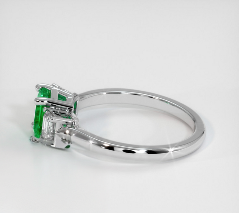 0.70 Ct Emerald 18k White Gold Ring