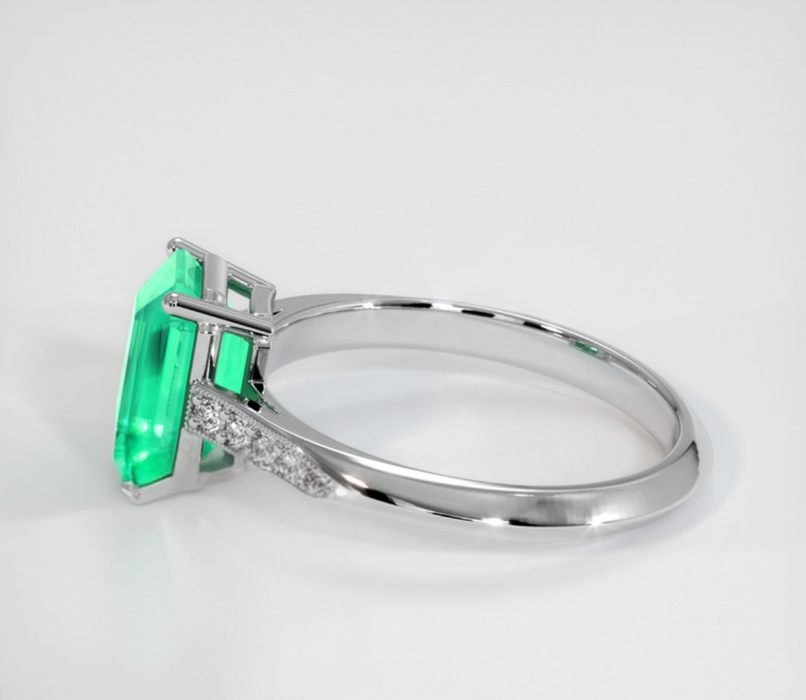 1.70 Ct Emerald 18k White Gold Ring