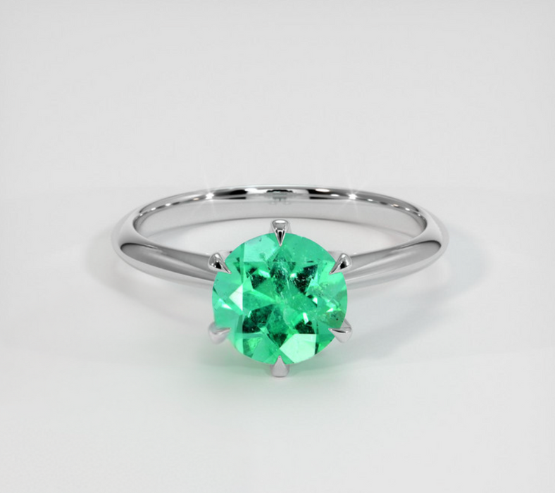 Emerald Ring 1.30 Ct., 18K White Gold