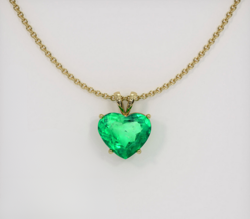 Solitaire Emerald Pendant 1.0 Ct., 18K Yellow Gold
