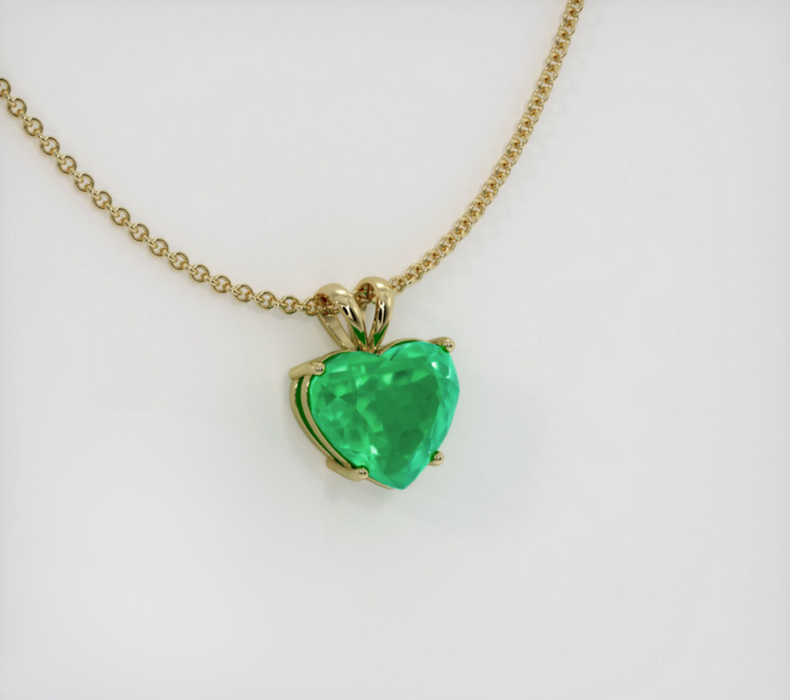Solitaire Emerald Pendant 1.0 Ct., 18K Yellow Gold