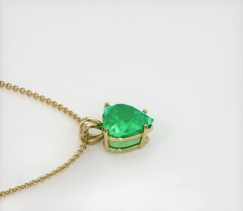 Solitaire Emerald Pendant 1.0 Ct., 18K Yellow Gold