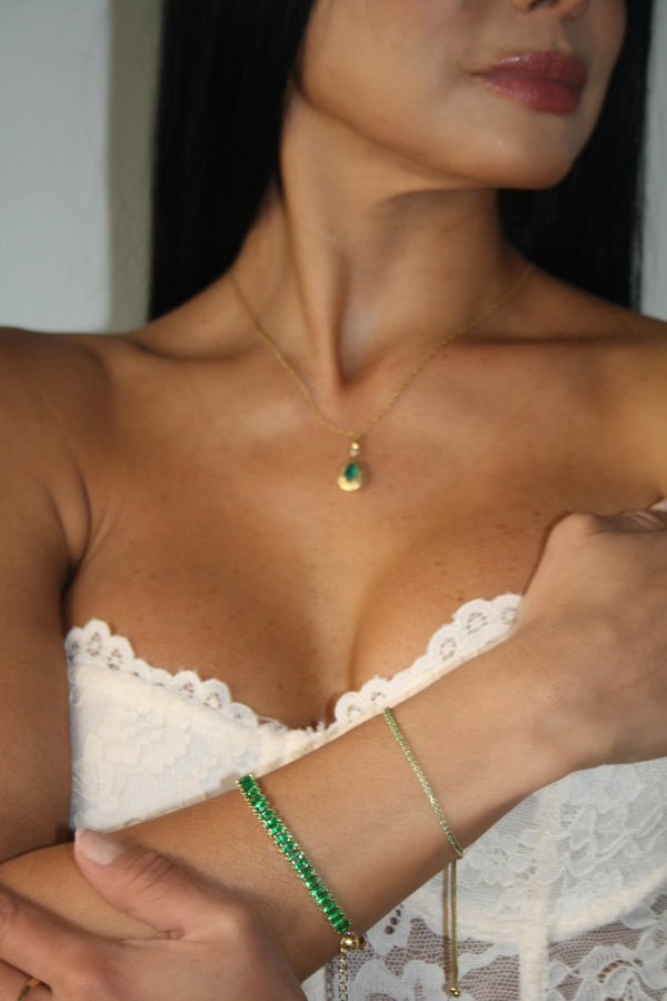 Emerald Tennis Bracelet in 18k Gold Vermeil