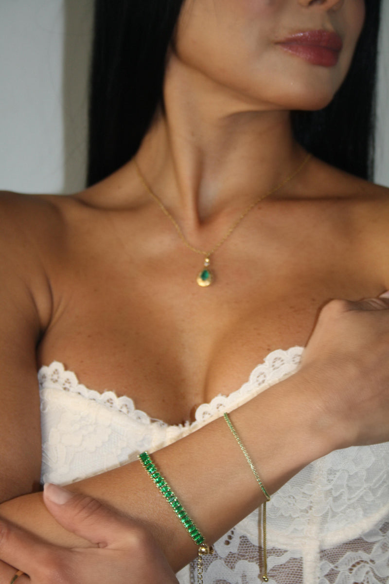 Emerald Tennis Bracelet in 18k Gold Vermeil