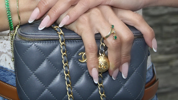 Emerald Embrace: Dual Stone Ring in 18k Yellow Gold