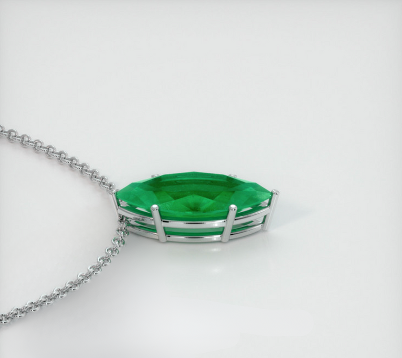 Emerald Pendant 1.90  Ct., 18K White Gold