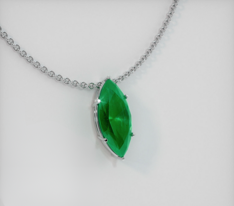 Emerald Pendant 1.90  Ct., 18K White Gold