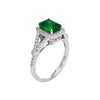 1.72 Ct. Emerald Natural Diamond Pave Ring, 14K White Gold