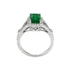 1.72 Ct. Emerald Natural Diamond Pave Ring, 14K White Gold