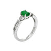0.77 Ct. Emerald Natural Diamond Accent Stones Ring, 14K White Gold