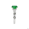 0.77 Ct. Emerald Natural Diamond Accent Stones Ring, 14K White Gold
