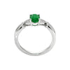 0.77 Ct. Emerald Natural Diamond Accent Stones Ring, 14K White Gold